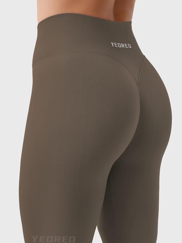 Detalle de YEOREO Damen Sport-Leggings Invisible Scrunch mit hohem Bund (90% Nylon, 10% Elasthan)