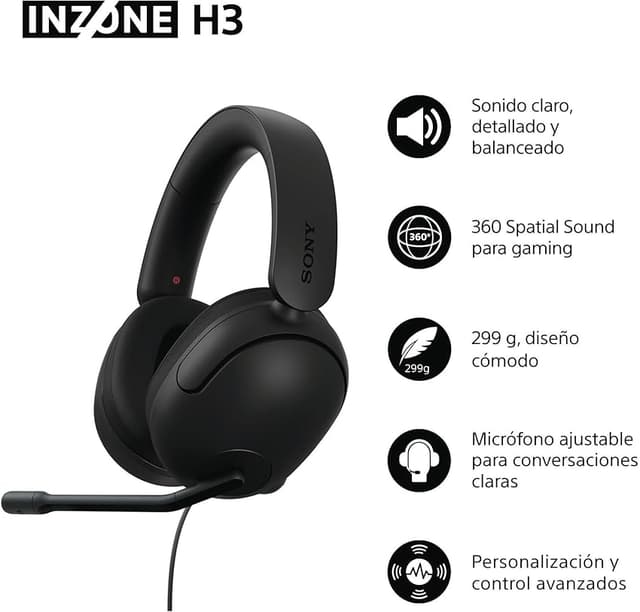Thumbnail 5 de Sony INZONE H5 auriculares gaming, 28 horas de autonomía