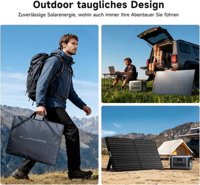 Thumbnail 6 de ALLPOWERS SE100 faltbares 100-W-Solarpanel (IP68) – Monokristallin für tragbare Powerstationen & Outdoor