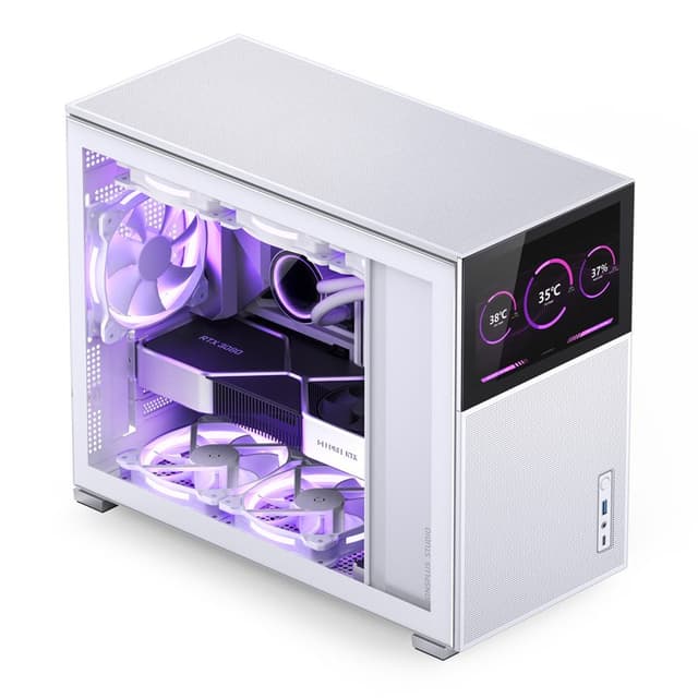 Detalle 2 de Jonsbo D31 MESH Blanco con cristal templado y USB 3.2 🖥