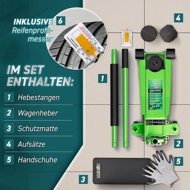 Thumbnail 5 de TRESKO Hydraulischer Wagenheber 3T 75–510 mm