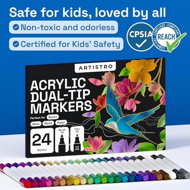 Thumbnail 6 de ARTISTRO 24 Metallic Acrylic Paint Markers 24-pack