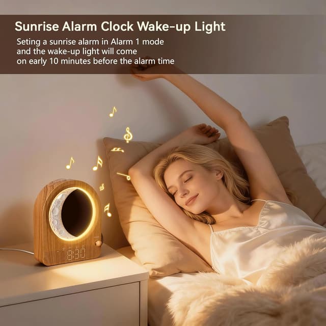 Detalle 2 de blonbar Sunrise Alarm Clock Wake-up Light with Meteor Night Light and 10 Natural Sounds
