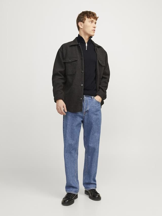 Detalle 2 de Jack & Jones Homme : gilet en tricot à quart zippé, coupe droite