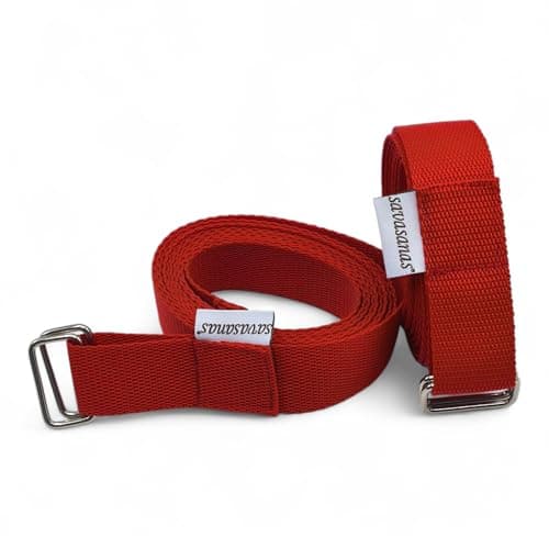 Detalle 2 de savasanas cinturón de yoga y pilates de algodón reciclado con doble cierre metálico (244 x 3,2 cm)