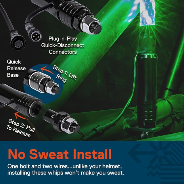 Thumbnail 6 de True Mods 2pc 2ft RGB LED Whip Light