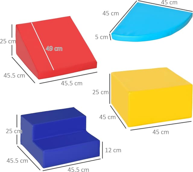 Thumbnail 6 de HOMCOM 4-piece Soft Play Climb and Crawl Foam Stairs & Ramp Set for Toddlers (1–3 years)