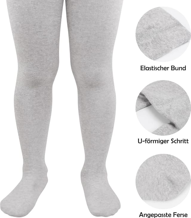 Detalle 2 de L&K-II confezione da 3 collant per neonati e bambini in maglia multicolore 2766