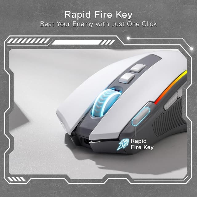 Detalle 2 de Redragon M612 PRO RGB Gaming Mouse (wired & wireless) with 8000 DPI, 11 programmable buttons