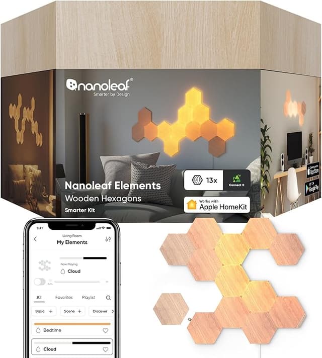 Imagen de Nanoleaf Elements Kit de 13 Hexágonos LED Reg, WiFi, Alexa 🟤 en OfertitasTOP