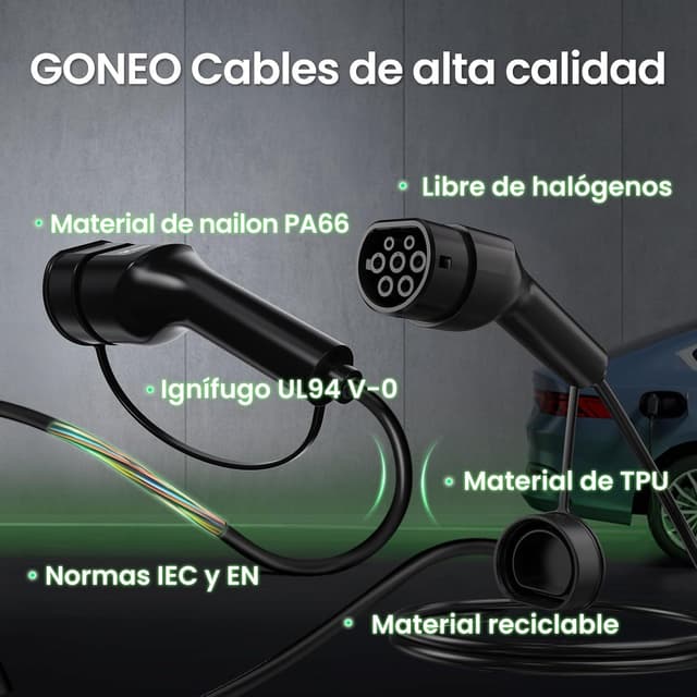 Thumbnail 6 de GONEO Cable de Carga Tipo 2 7,2 kW 5 m 32 A