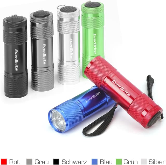 Detalle 2 de EverBrite 18-teiliges LED-Taschenlampen-Set mit Lanyard und 54 AAA-Batterien (Mini-Handlampen)