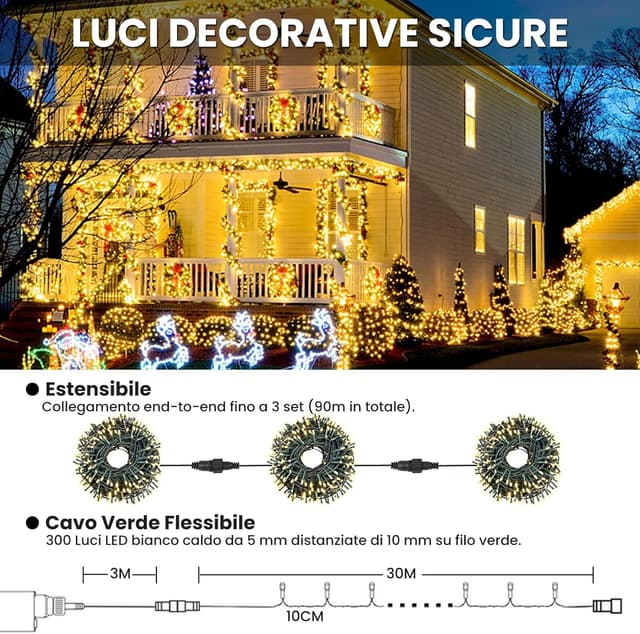 Thumbnail 4 de VSTKEN Luci Natale 300 LED 30M đ