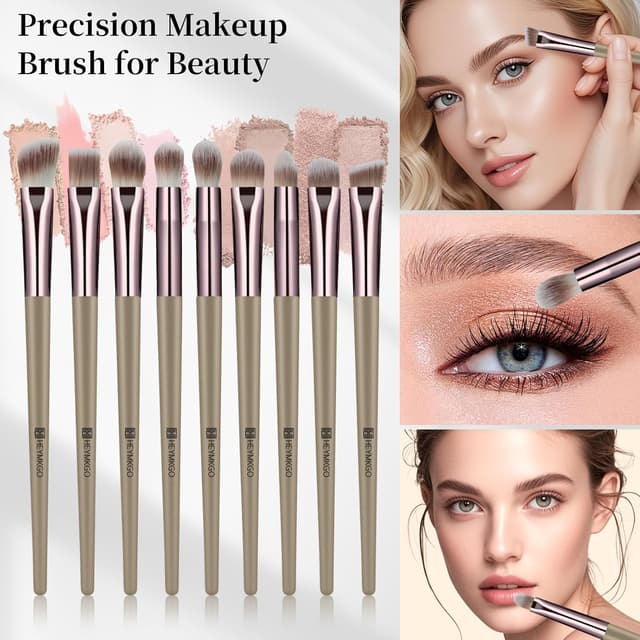 Detalle de HEYMKGO set di 40 pennelli make up professionali con doppia estremità e accessori