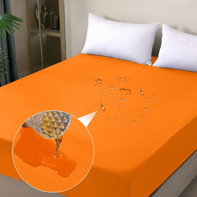 Detalle de ohano wasserdichter Matratzenschoner 160x200 cm (Spannbettlaken) – atmungsaktiv, TPU-beschichtet, Inkontinenzauflage