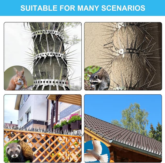 Thumbnail 6 de Anti-Pigeon/Bird/Cat Deterrent Spikes (Interwoven Thorns) – Cuttable 1m stainless steel