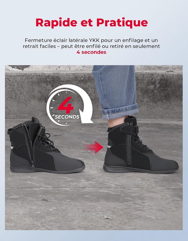 Thumbnail 6 de KEMIMOTO Chaussures moto homme conformes CE : bottes respirantes antidérapantes avec protections