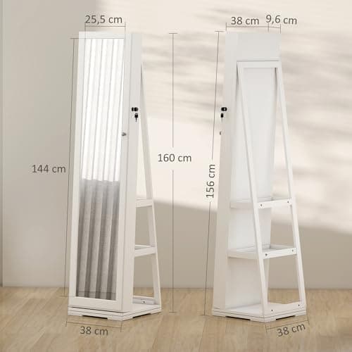 Thumbnail 6 de HOMCOM espejo joyero 360° 38x38x160 cm