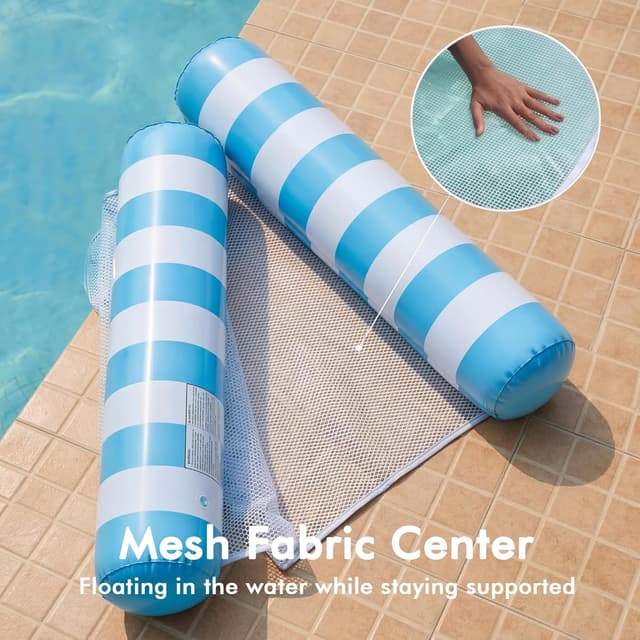 Detalle 2 de OKSUWATER 4-Pack Inflatable Pool Floats (4-in-1 Water Hammock) with Headrest & Footrest