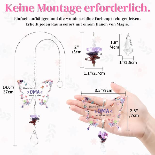 Detalle 2 de KAAYEE Oma Geschenk Sonnfänger mit Kristall