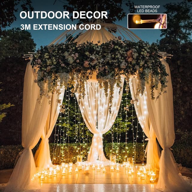 Detalle 2 de LED Lichtervorhang 3 x 2 m mit 200 LEDs