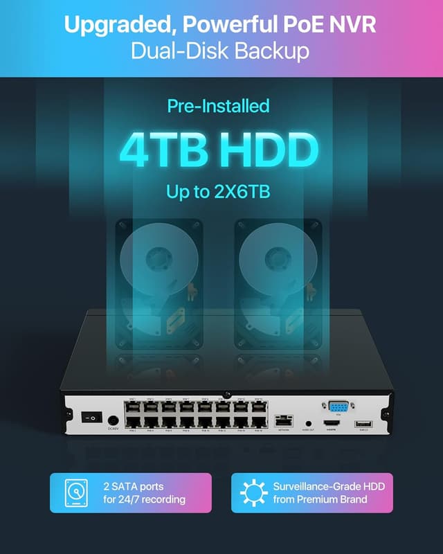 Thumbnail 5 de ZOSI 32CH 4K Kit Caméra Surveillance 4TB