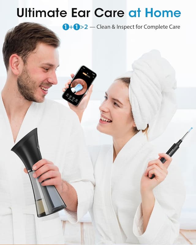 Detalle 2 de KAUGIC Ear Wax Removal Kit with Camera — electric ear cleaner with visual inspection and gentle irrigation