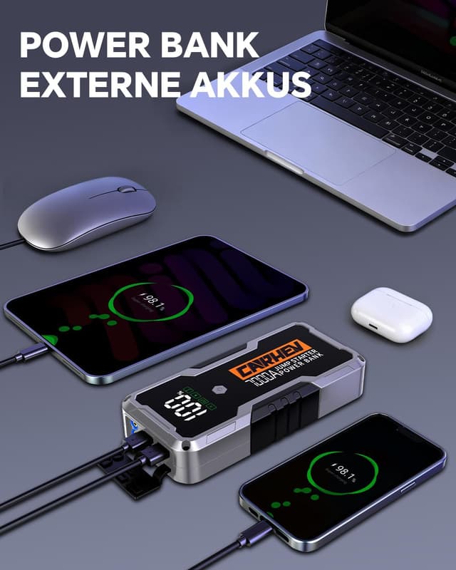 Detalle de CARHEV 7000A Starthilfe Powerbank 26800 mAh
