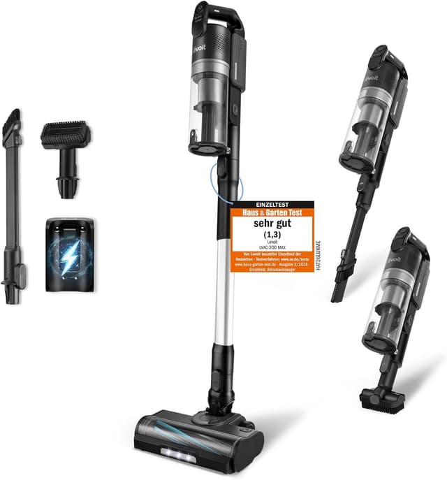 Detalle de Levoit LVAC-200 MAX Akku-Staubsauger mit HEPA‑Filter für 100 m² 🧹