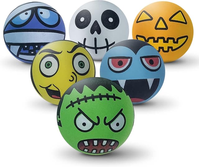 Detalle de SPORTSPET Monsters High Bounce Dog Balls (6 Pack) – Spooky rubber balls for medium dogs (60mm)