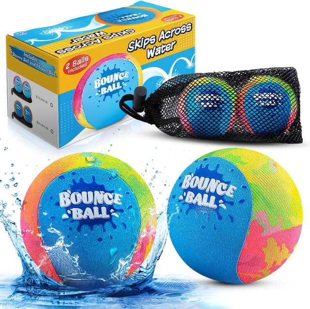 Detalle de KmmiFF Wasser-Sprungball im 2er-Set für Kinder (5–12 Jahre) – Bounce Balls für Strand, See und Pool