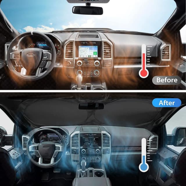 Detalle 2 de Parasole auto parabrezza interno pieghevole riflettente 150 x 70 cm con protezione UV