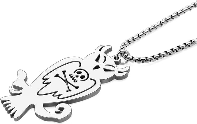 Detalle de Collier DOWAY en acier inoxydable avec pendentif hibou plaqué or 18K (50 cm + 7 cm)