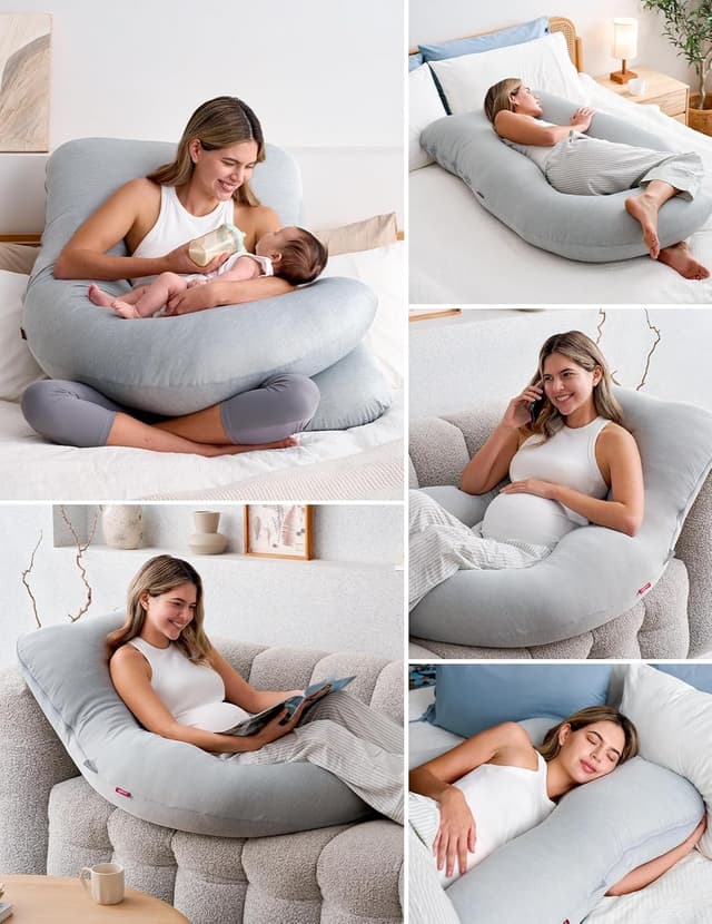 Detalle de Momcozy U-Shaped Pregnancy Pillow 57 Inch