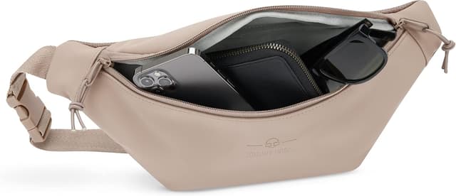 Detalle de Johnny Urban Bauchtasche Riley (Beige) – Wasserabweisende Gürteltasche & Crossbody mit flexiblem Gurt