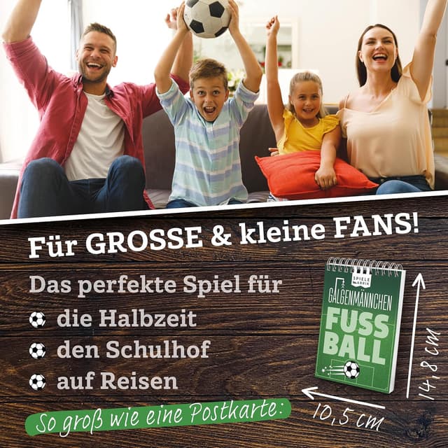 Detalle de Spiel Fußballfan GALGENMÄNNCHEN – Rate 60 Fußball-Begriffe (Spieleklassiker 2.0, Party- und Reisespiel)
