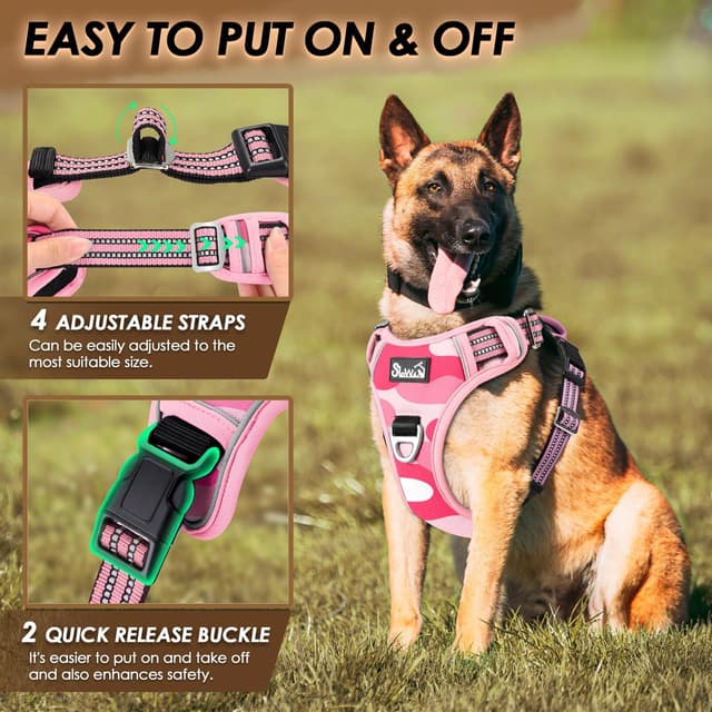 Thumbnail 6 de Eyein Dog Harness Large Dog (XL) – Anti-pull adjustable pet vest with 2 clips and reflective handle