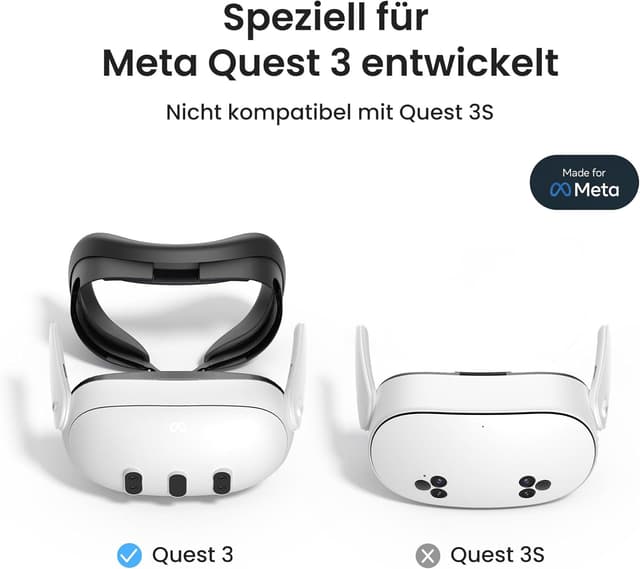 Detalle de KIWI design F3 Silikon-Facial-Interface für Meta Quest 3 (schweißabweisendes Face Cover) – nicht für Quest 3S