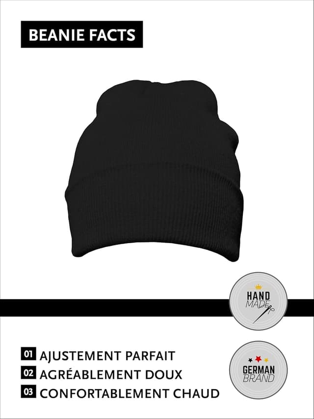 Detalle de Bonnet d’hiver DonDon Bonnet Homme/Femme en maille tricot – design classique