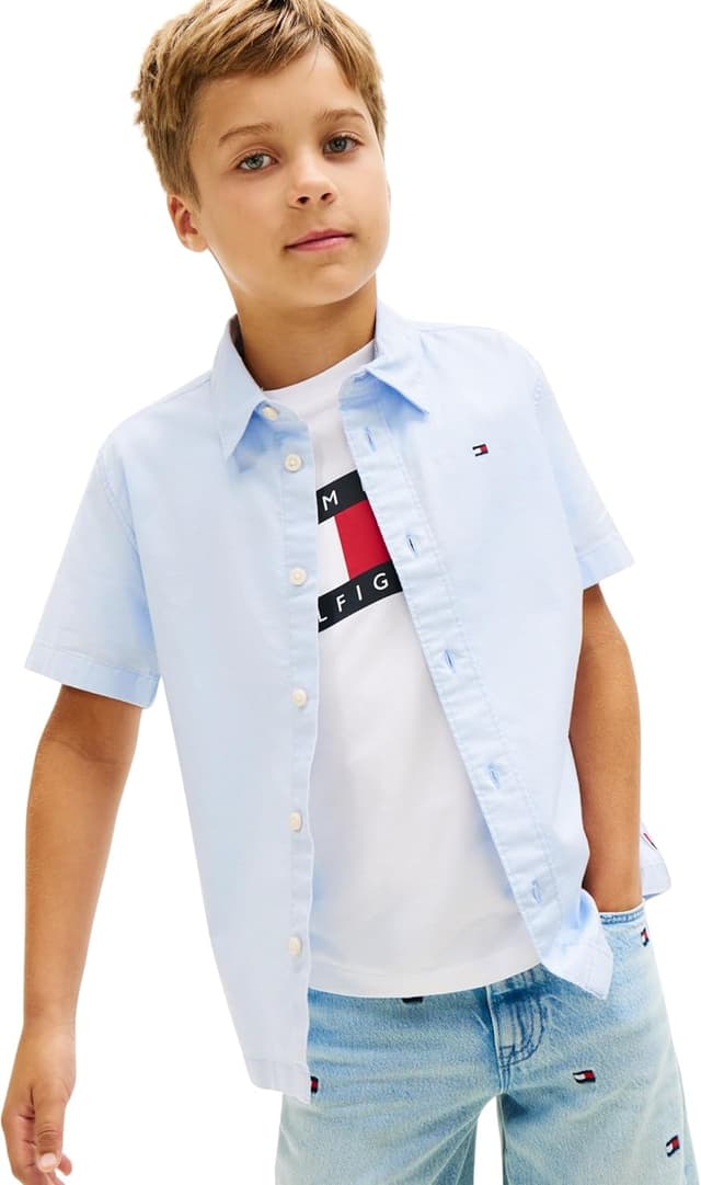 Thumbnail 6 de Tommy Hilfiger Stretch Oxford Shirt SS Kb0kb09554 camicia bambino/ragazzo