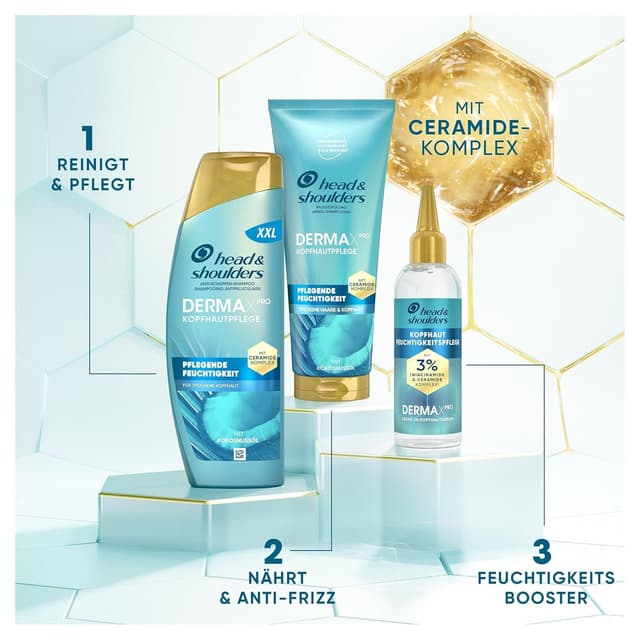 Thumbnail 6 de Head & Shoulders DermaXPro pflegendes Feuchtigkeits Anti-Schuppen-Shampoo mit Kokosöl und Ceramide-Komplex (500 ml)