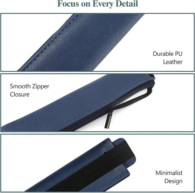 Detalle 2 de MoKo portapenne elastico per taccuino in pelle PU, 4 pezzi con fascia regolabile