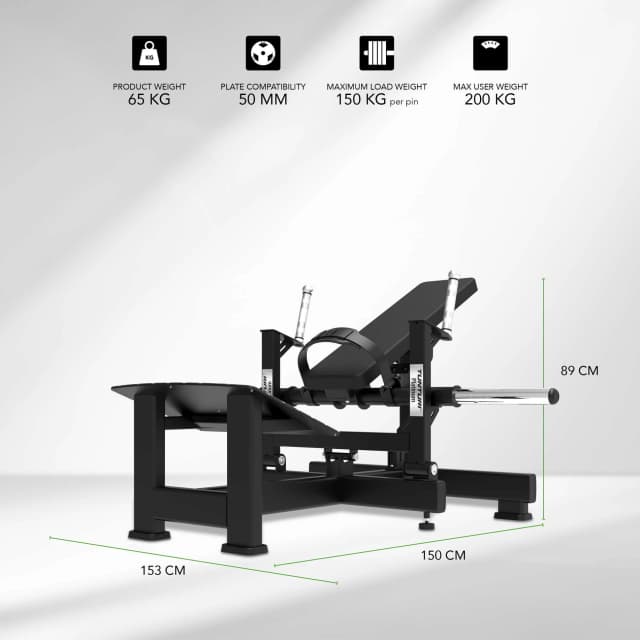 Detalle de Tunturi Platinum Hip Thrust V-Series, plate loaded 🏋