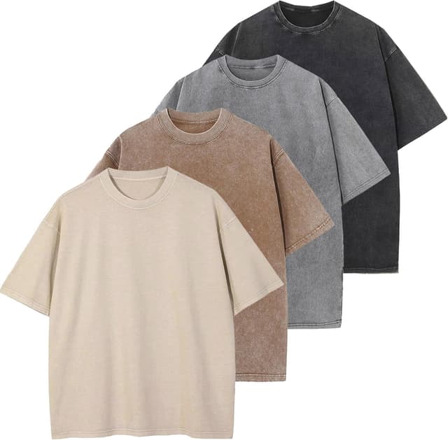 Detalle de Oversized T‑Shirt Herren Heavy Baumwolle