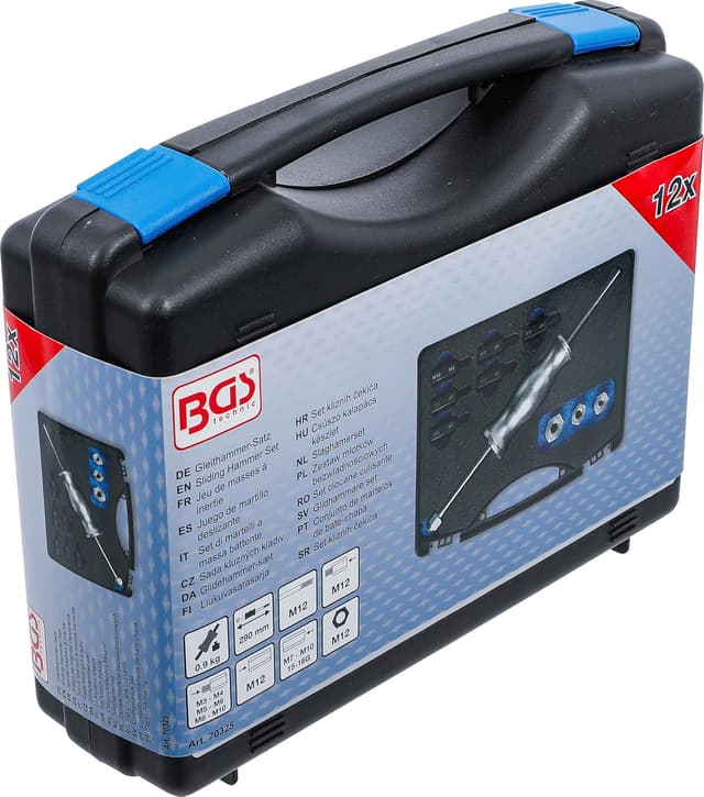 Detalle 2 de BGS 70325 set di martelli a massa battente con adattatori per filettatura (12 pz)