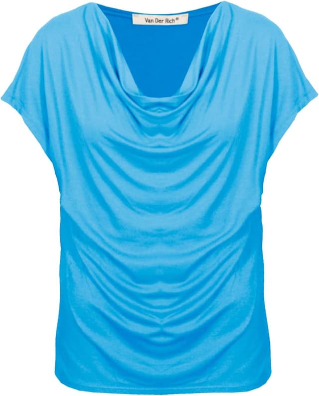 Detalle 1 de Van Der Rich T-Shirt Bluse mit Wasserfallkragen