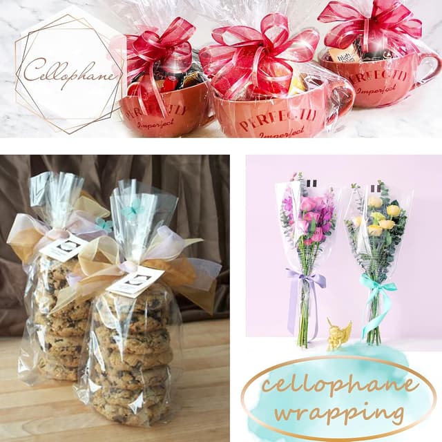 Detalle de Clear cellophane wrap 40cm roll 30m