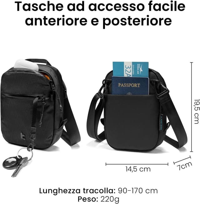 Thumbnail 6 de tomtoc Borsa a Tracolla Antifurto Aviator-T37 con protezione RFID e zip bloccabile