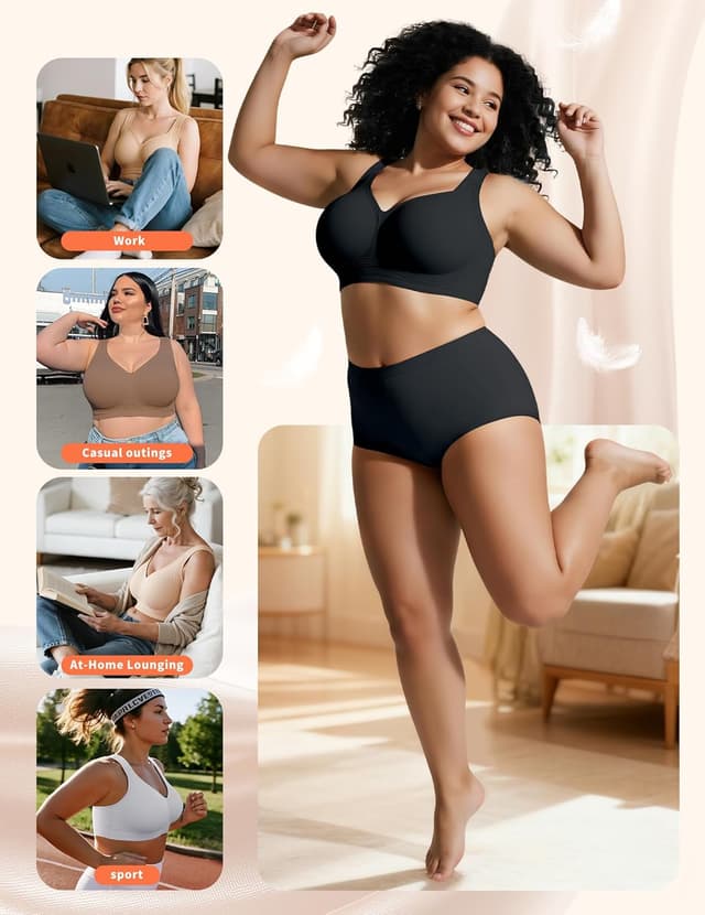 Detalle 1 de PoseFree Wireless Support Bra for Women - Seamless Comfort full coverage 🧷