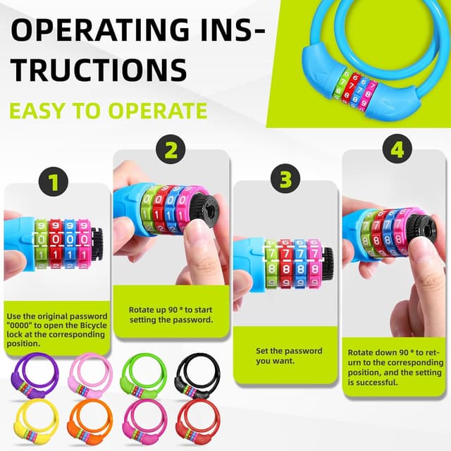 Detalle de Kinder-Fahrradschloss SPGOOD 10 x 650 mm